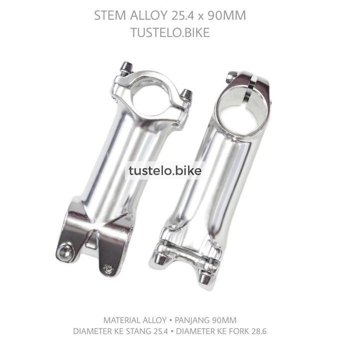 Paket Stem 25.4 Chrome Adaptor Stem Insert 22.2 to Oversize 28.6 OS