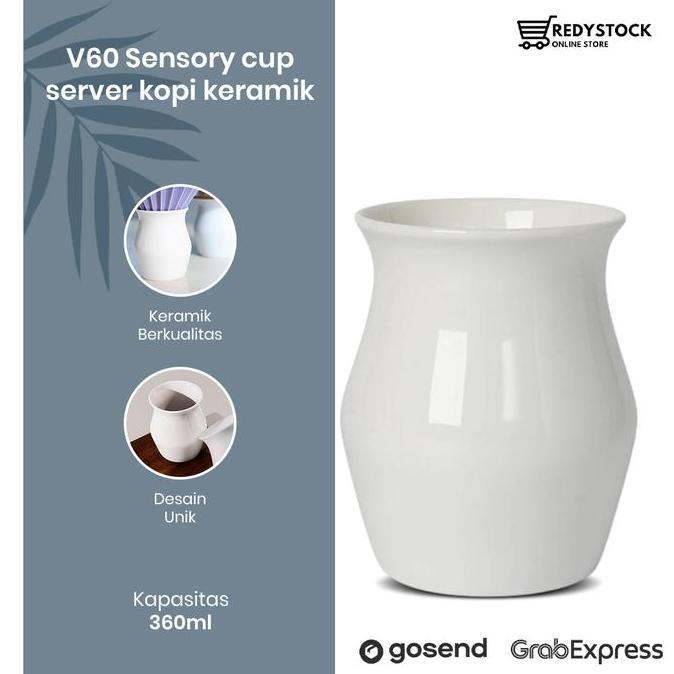 V60 sensory cup model origami coffee server kopi 360ml OR360 - Putih