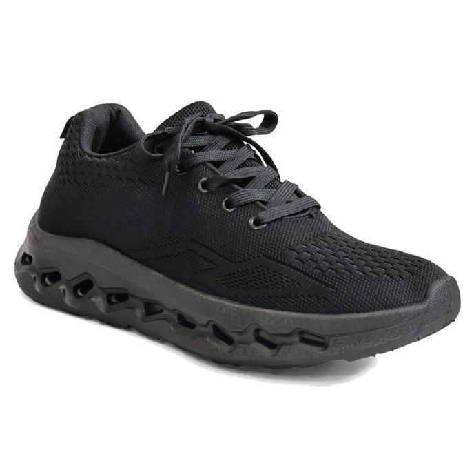 Dr. Kevin Sepatu Sport Pria Men Sneakers Sepatu Sekolah Hitam Flyknit Tali 889-095