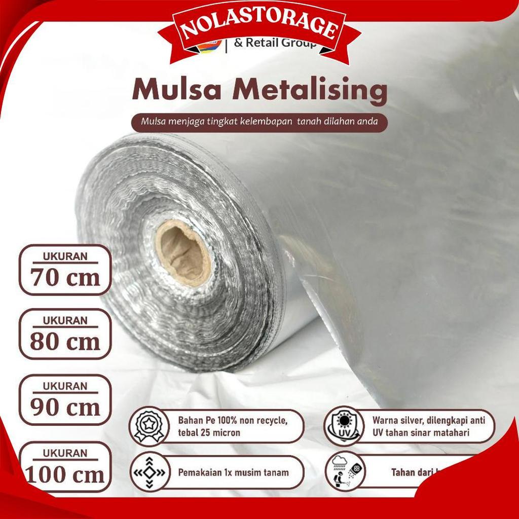 Plastik Mulsa Perak 1 Roll 8 Kg Mulsa Grenjeng Lebar 90 Cm Gratis Ongkir