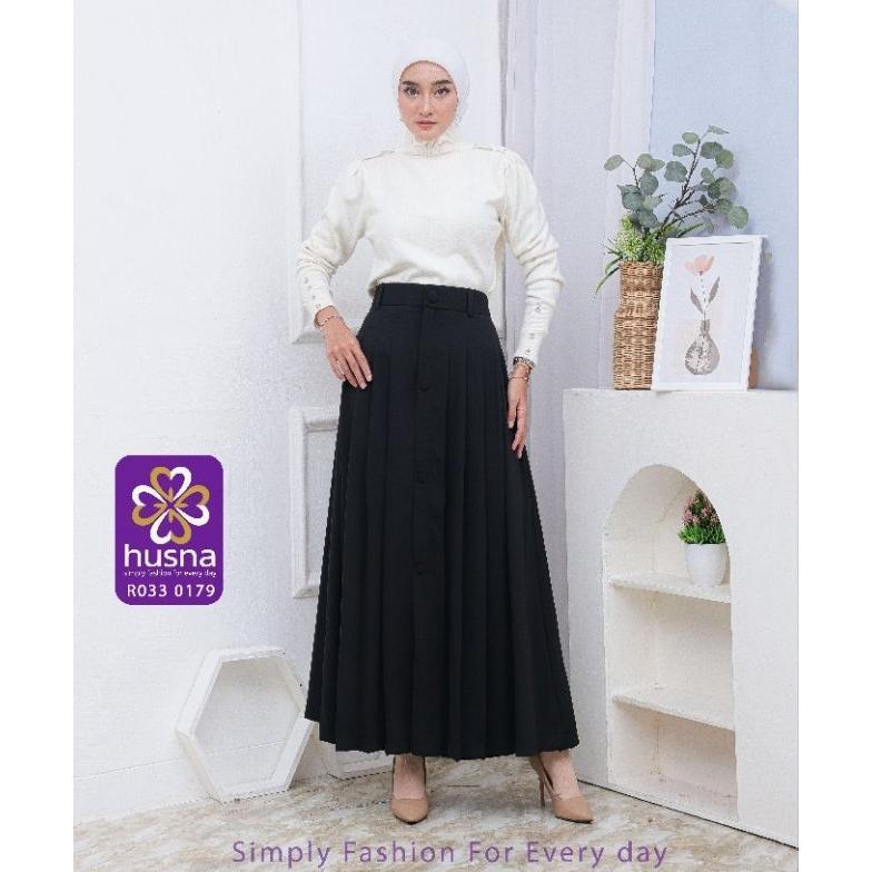 Rok Mayung Husna Original Kancing Depan Crepe