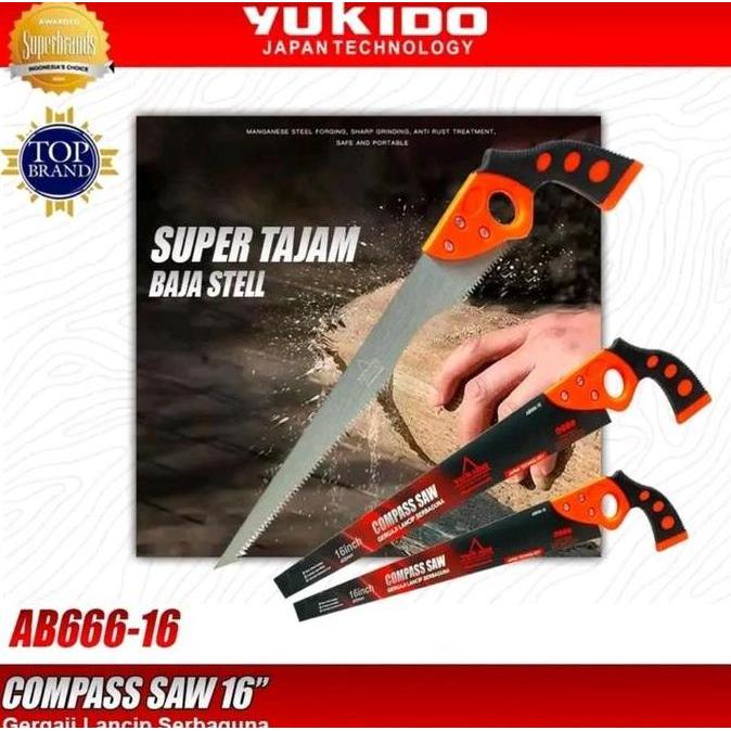 LIBARDIRT Gergaji Kayu 16 inch YUKIDO JAPAN TECHNOLOGY - Pisau Kompas Tangan 350mm