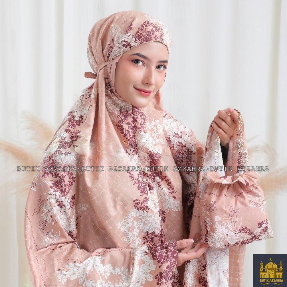 BUTIK AZZAHRA MUKENA COUPLE IBU ANAK ALENA 2IN1 RESLETING KATUN MIKRO TRAVELLING