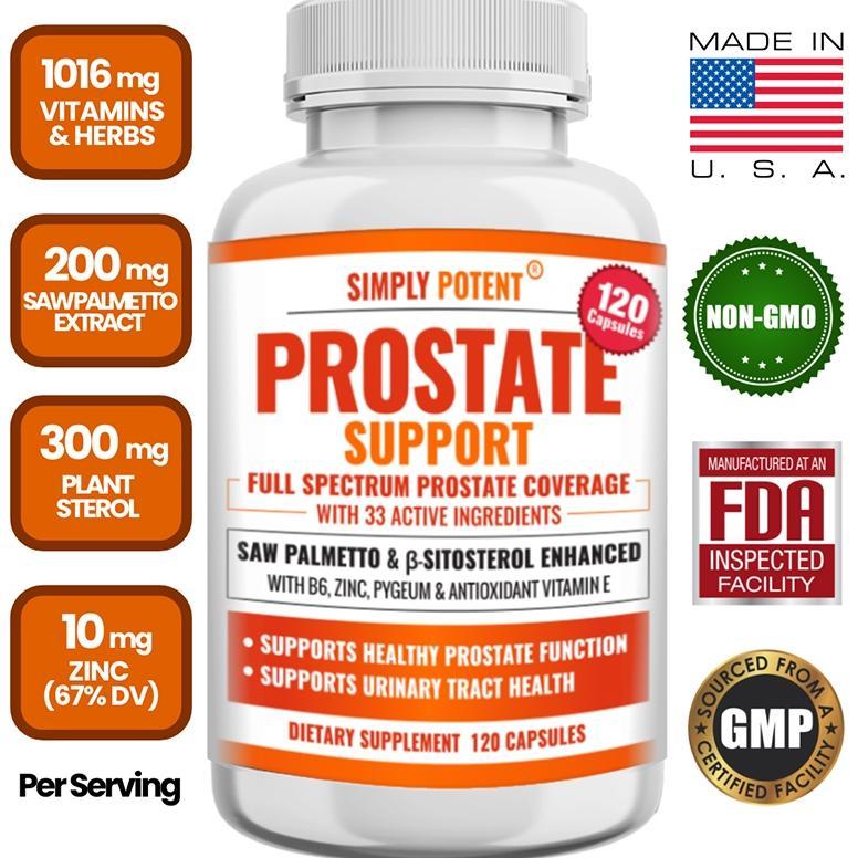 Prostate Supplements for Men, Saw Palmetto Prostate Health Support - 33 Vitamins & Herbs - Beta Sito