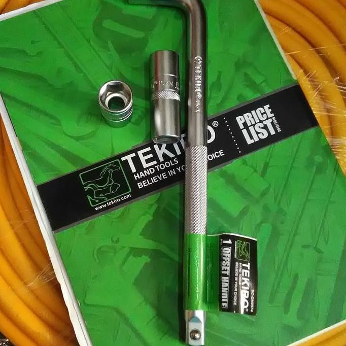 Gagang sok L Tekiro + kunci busi 16 mm dan mata sok 17 mm Tekiro