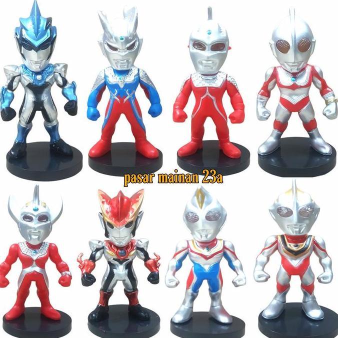 Mainan Figure Ultraman Zero Taiga Mebius Set 8 Hiasan Topper Cake