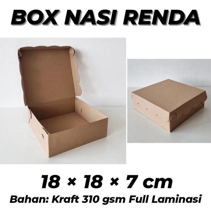 BOX NASI FULL LAMINASI 18x18x7 / DUS CATERING / BOX NASI KOTAK