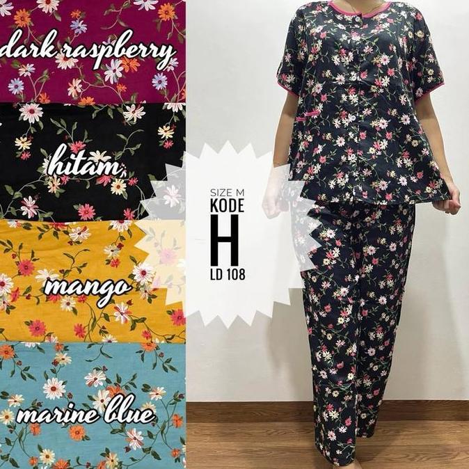Piyama Pajamas Katun Jepang Sabata Cp Busui Bumil Size M