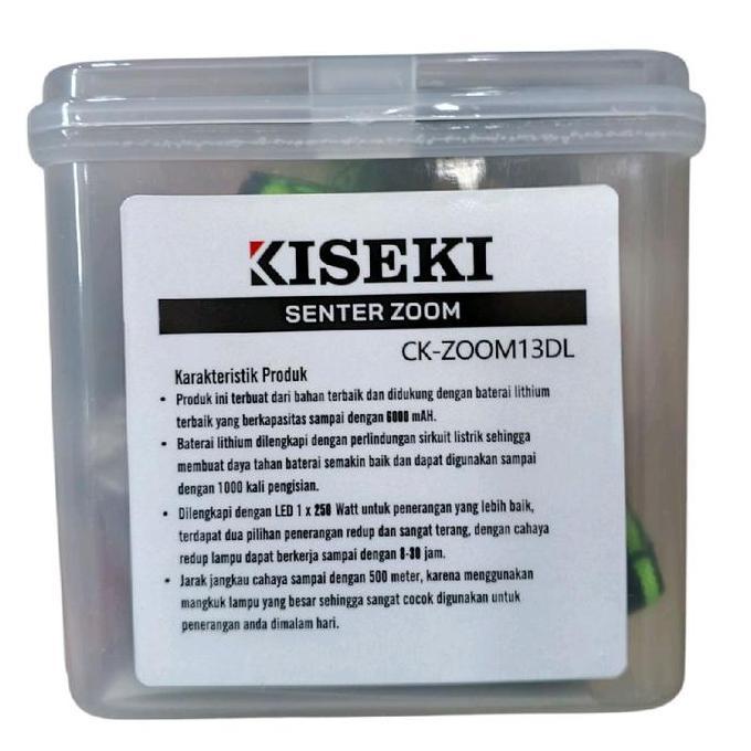 Kiseki Senter Zoom Dual Cahaya Putih Kuning 250 Watt Super Bright Led Ck-Zoom 13Dl Baterai 6000Mah