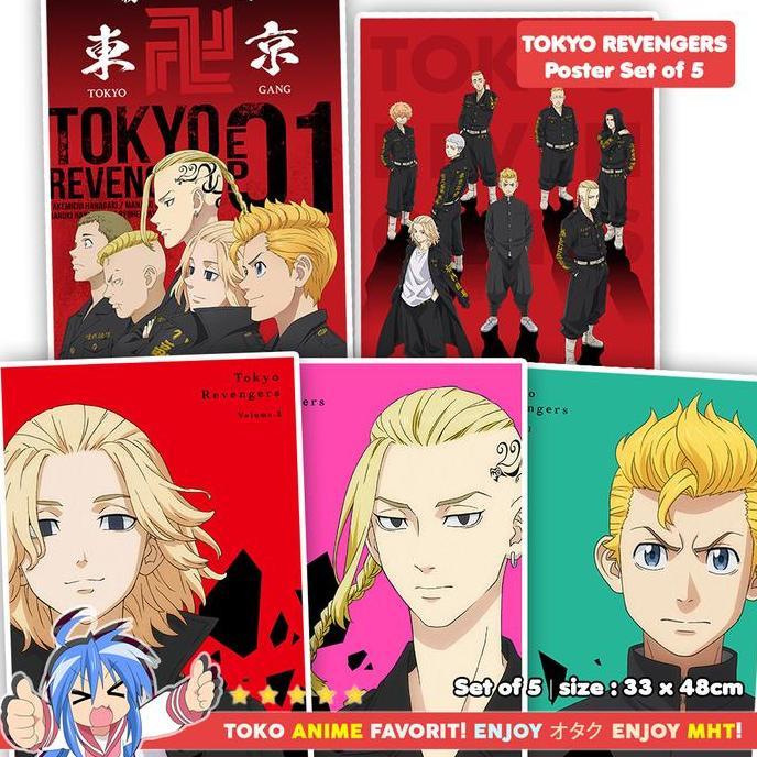 Promo Poster Anime Tokyo Revengers Set Of 5 Manji Mikey Draken Takemichi Cod