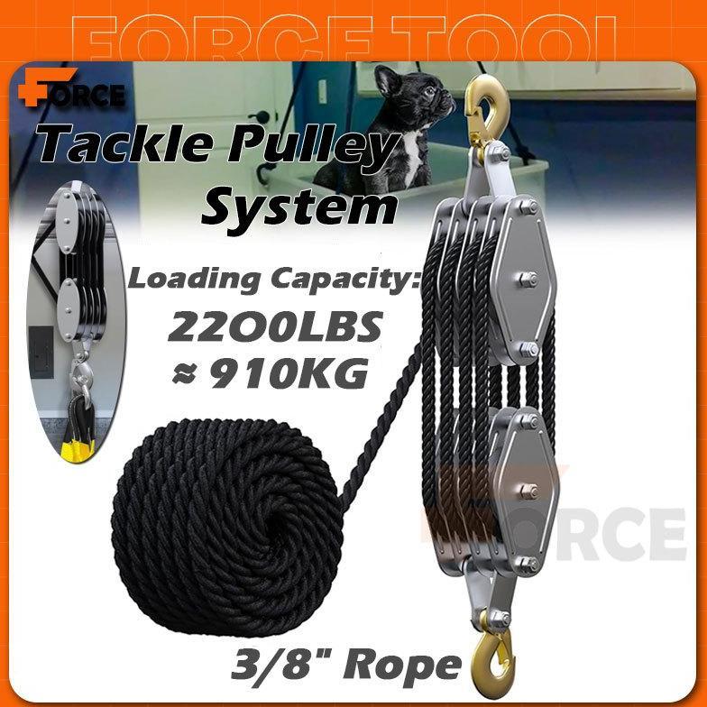 7:1 tali blok katrol hemat tenaga kerja kerekan katrol tangan derek pengangkat manual Katrol