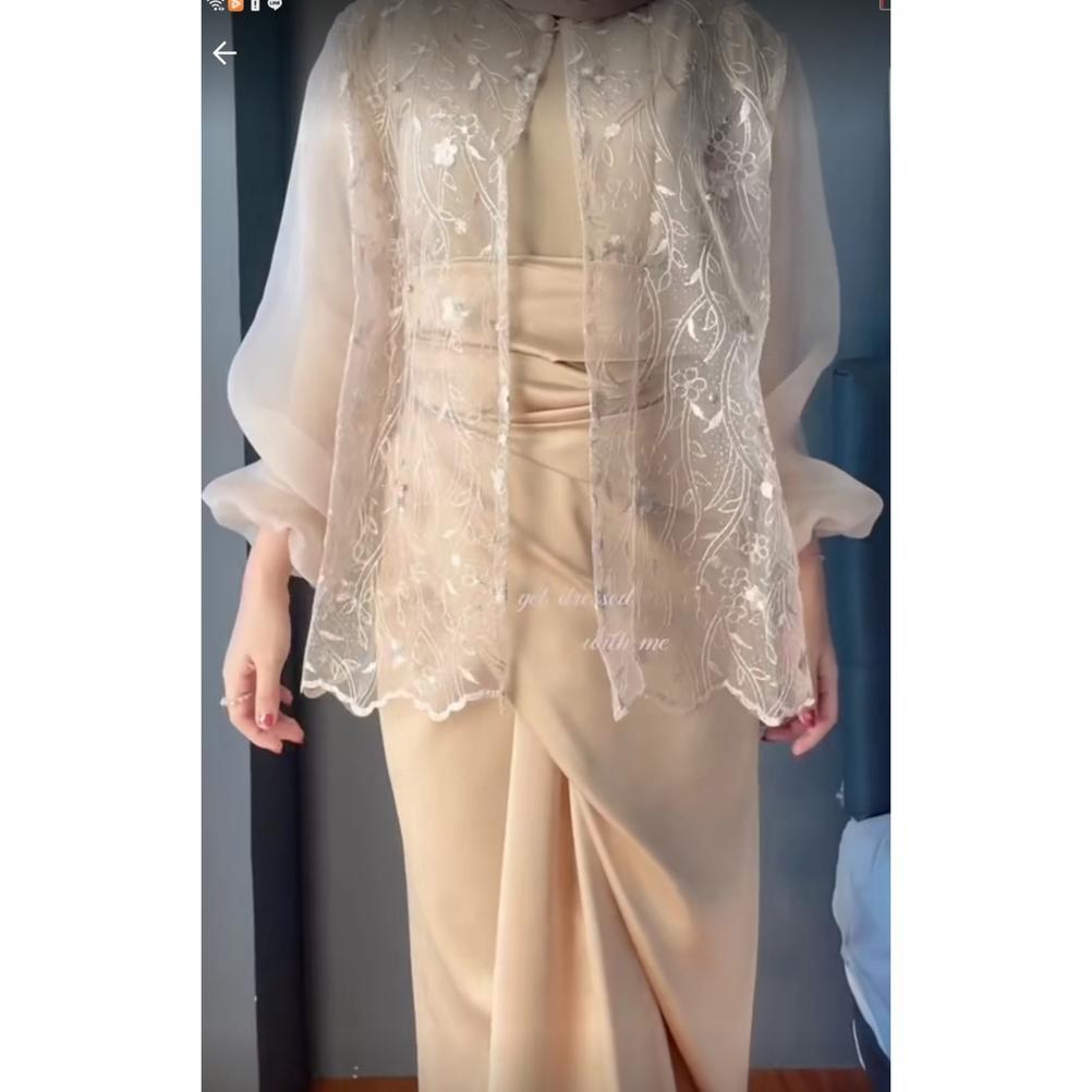 OLENA ONE SET OUTER ORGANZA MEWAH DAN ROK LILIT/ 1 Set Rok Lilit Outer Organza Premium Outfit Kondan