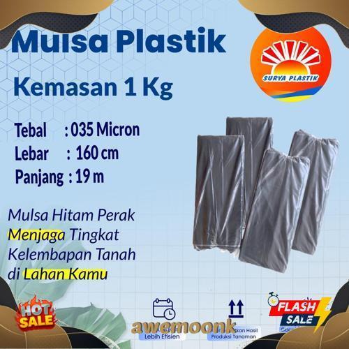 GROSIR Plastik Mulsa Hitam Perak 03,5x160 kemasan 1kg