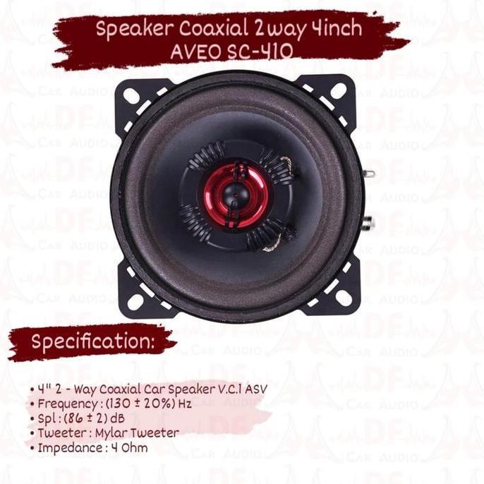 Speaker Mobil Coaxial Aveo 4" [DF CAR AUDIO] murah