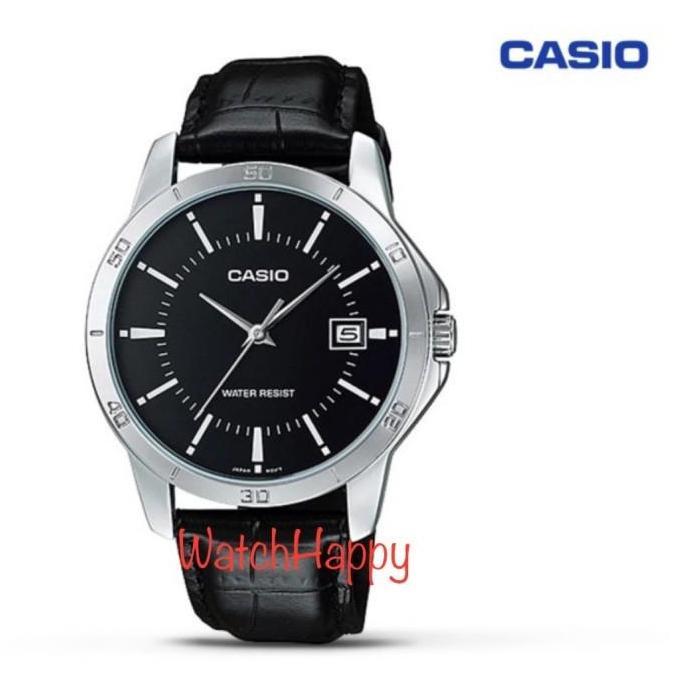 CASIO MTP-V004L-1AUDF MTP-V004L-1A MEN BLACK DIAL LEATHER 100%ORIGINAL