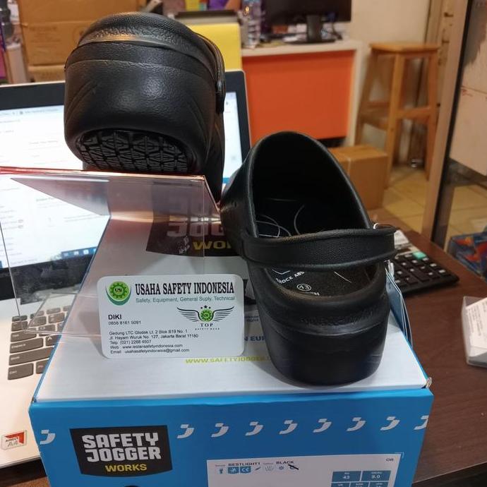 Promo Sandal Safety Jogger Bestlight Oxypas / Sendal Jogger Bestlight Hitam Cod