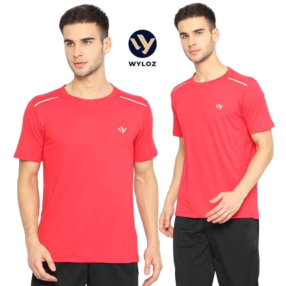 WYLOZ Baju Kaos Olahraga Training Lengan Pendek Pria Gym Fitness Jersey Lari Running Sepeda Bola Fut