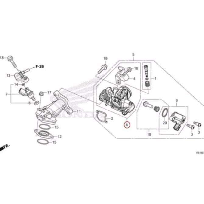 Throttle Body Sensor TPS BeAT eSP K81 Scoopy Fi eSP K93 BeAT POP 16410K81N01 ORIGINAL AHM Original