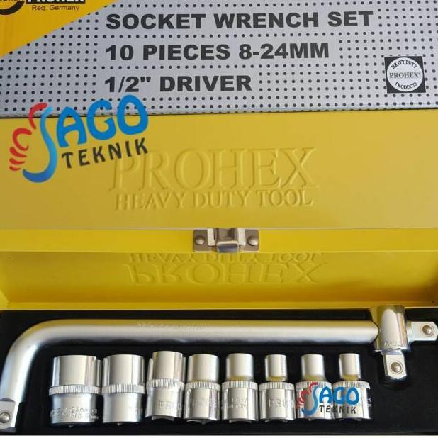 IRIS Kunci Shock Set 8-24mm 10PCS PROHEX / Kunci Sock
