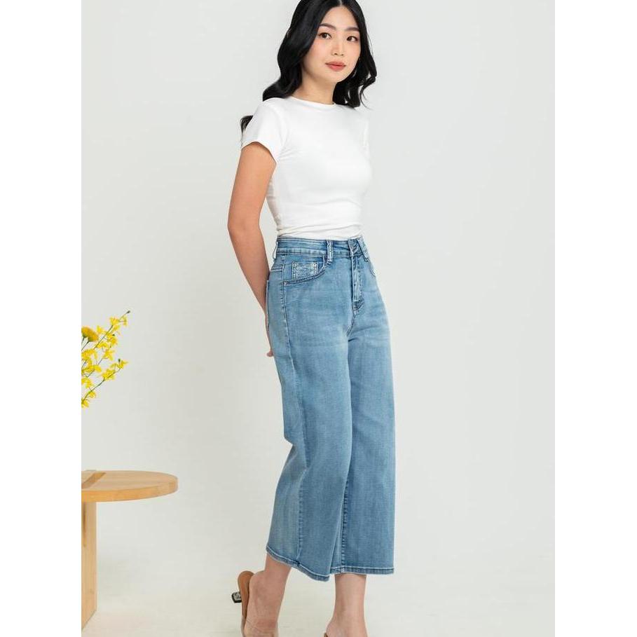 Celana Jeans Kulot 7/9 C118 CAP 2023 Wanita Stretch Nyaman Panjang 82cm-83cm Model Cutbray Boyfriend