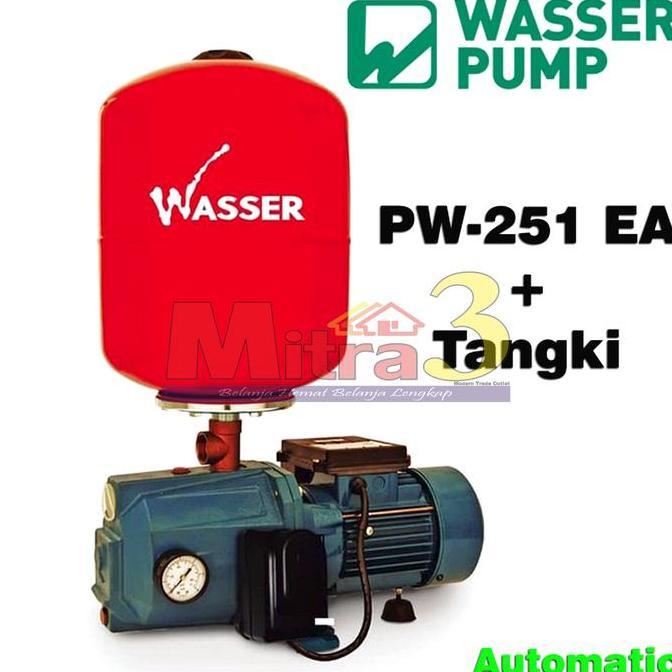 /////] WASSER PW-251 EA + Tank Pompa Air Otomatis Sumur Dangkal Semi JET Pump + Tangki PW251EA PW-25