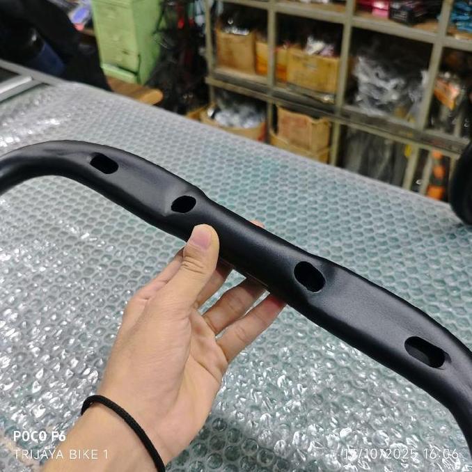 Stang Dropbar Balap Aero Gt Half5 Alloy Gepeng Inner Cable 380Mm 400Mm Oversize Os 31.8 Hitam Rides 