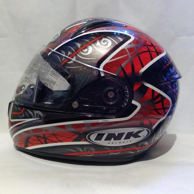 HELM INK FUSION #2 BLACK RED HELM FULL FACE