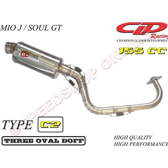 Knalpot CLD Racing Mio J/Soul GT type C2/Roadrace Silencer Oval Doff Original