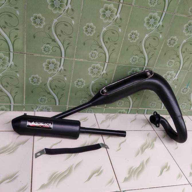 Knalpot Trail Udang Suzuki Ts 100 Black Plus Cover Bahan Galvanis 1 Mili Cat Anti Bakar Suara Racing
