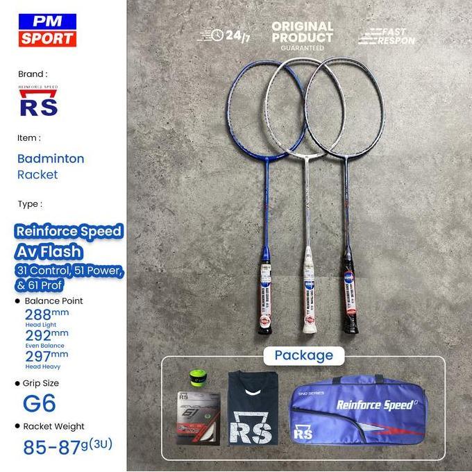 TERMURAH - Raket Badminton Bulutangkis RS Reinforce Speed AV Flash 31 51 61