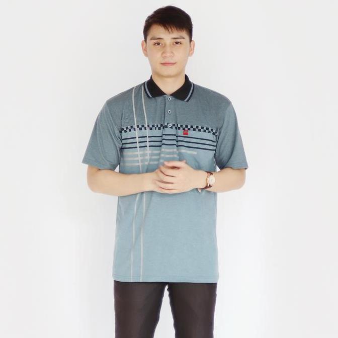 DF320>> Sc - Baju Katun Motif Batik Lengan Pendek Pria Dewasa Distro - Kaos Saku Kerah Polo Atasan C