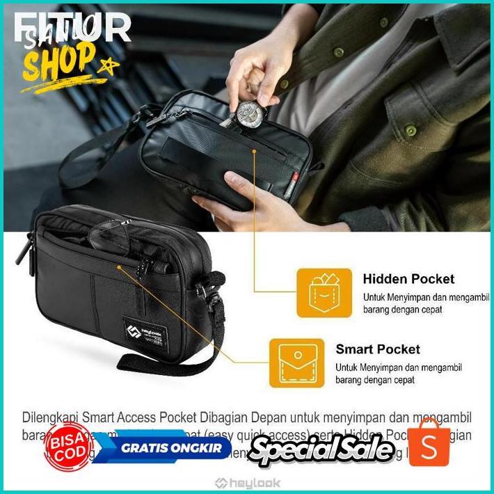 dg-4 Ex45 (Pak Rahmat) - Hand Bag DIXON Multyfungsi 3 in 1 Sling Bag Kulit Anti-Air Tas Selempang + 