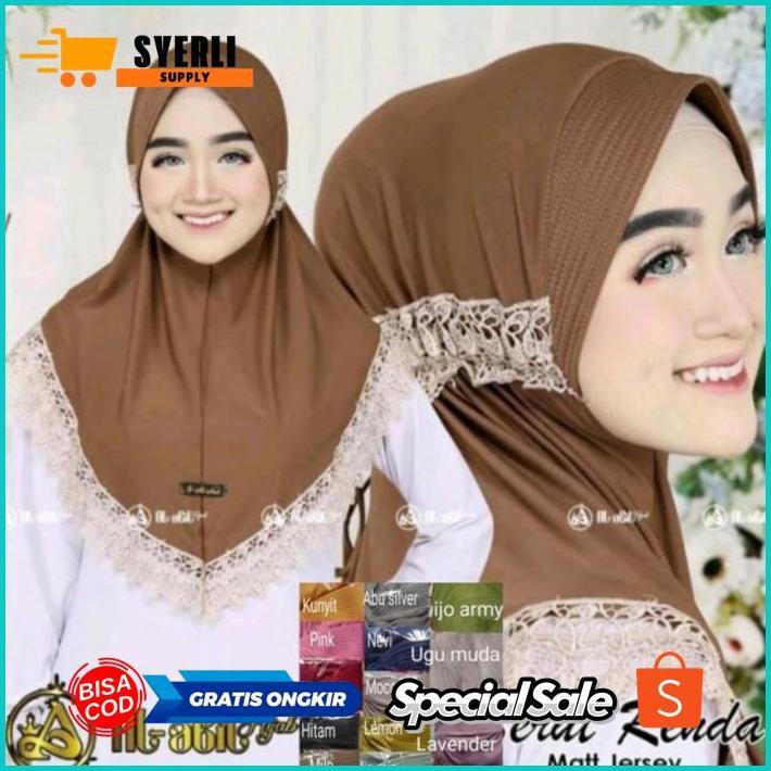 RHH-1823 qw-45 VD08 jilbab/instan setandar/hijab/serut belakang renda Original Berkualitas Viral