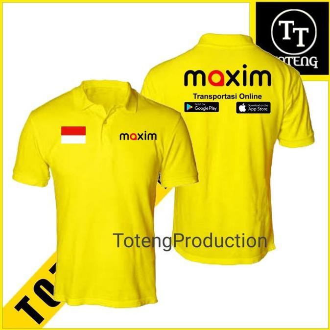 DV83 }} Polo Shirt - baju Tshirt Kaos berKerah ojol Maxim kuning pria wanita