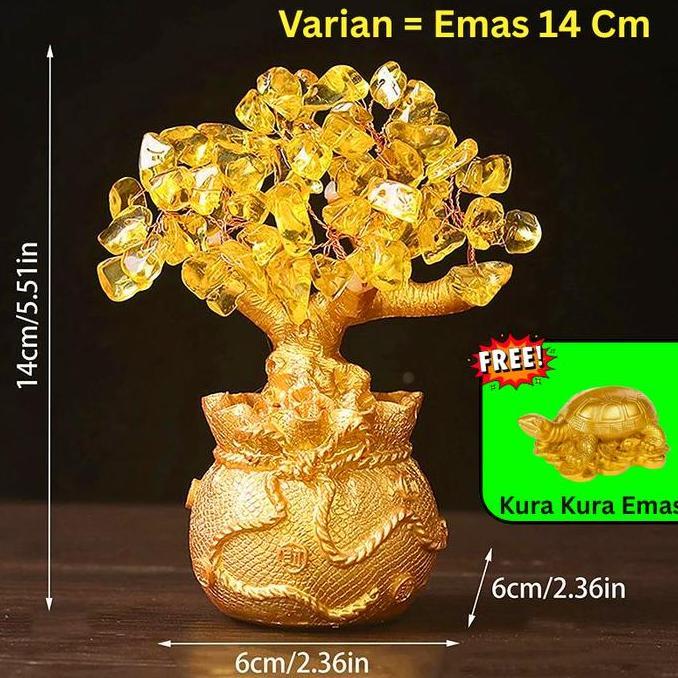 Promo Pajangan Pohon Kristal Rejeki pembuka Aura Simbol Kemakmuran (Tinggi 14 Cm) COD