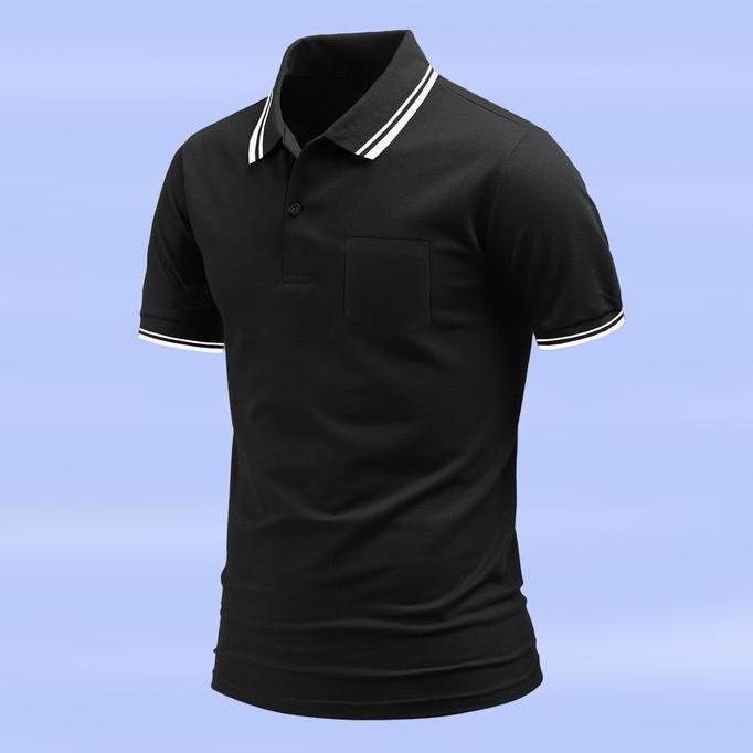 DV123 - BKT Kaos Polo Dewasa Kerah ada SAKU Lengan Pendek Baju Polo Shirt Atasan Pria Katun Distro H