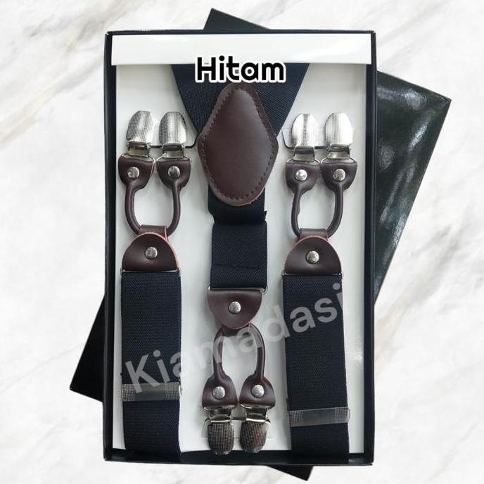 DV176 - Suspender Pria Bretel Dewasa Suspender Hitam Fashion Suspender Anak Abu Coklat Tali Karet