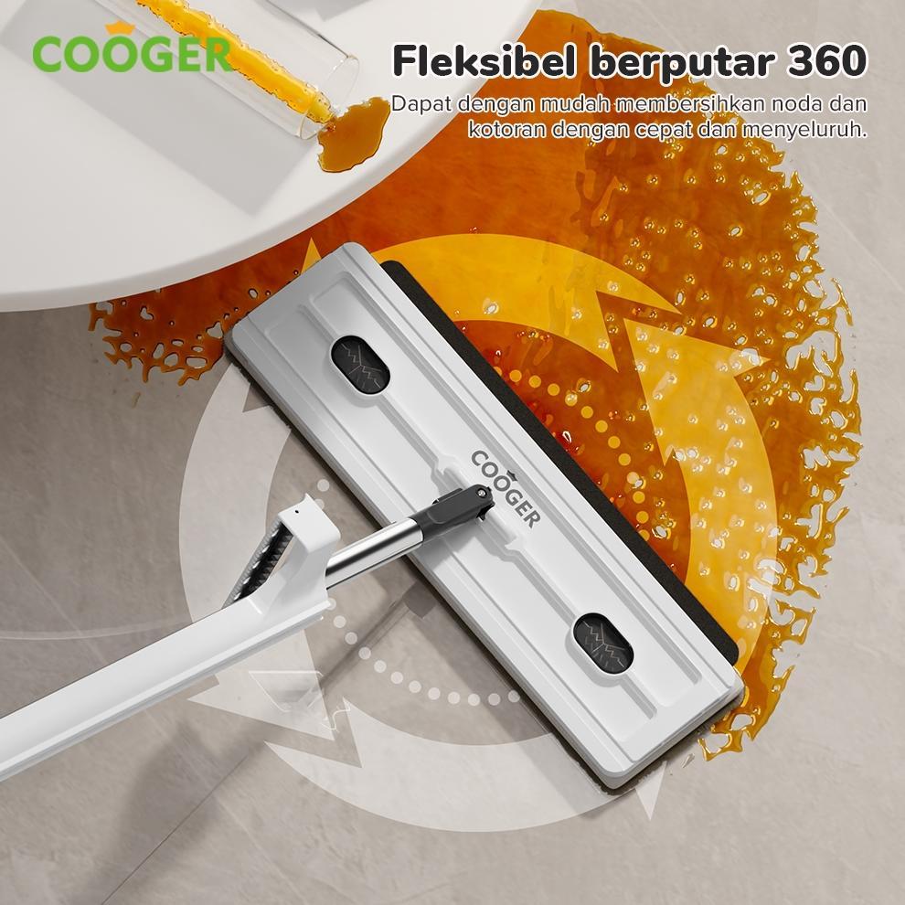 COOGER Alat Pel Lantai Jumbo Wiper Dan Tempat Sabun Pel Lantai Otomatis Standing Jumbo Mop Wiper Mop