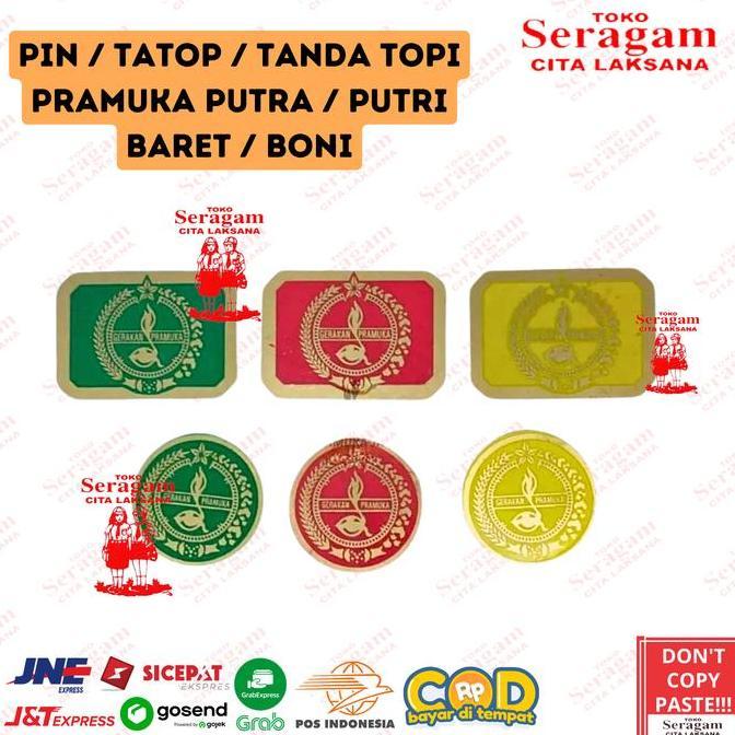 PIN / EMBLEM / TATOP / TANDA TOPI PRAMUKA BARET / BONI