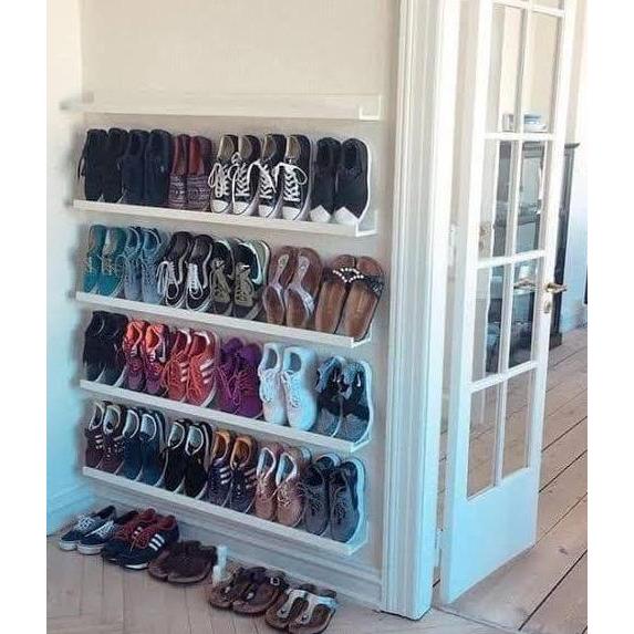 Rak Sepatu Dinding Kayu Minimalis serbaguna