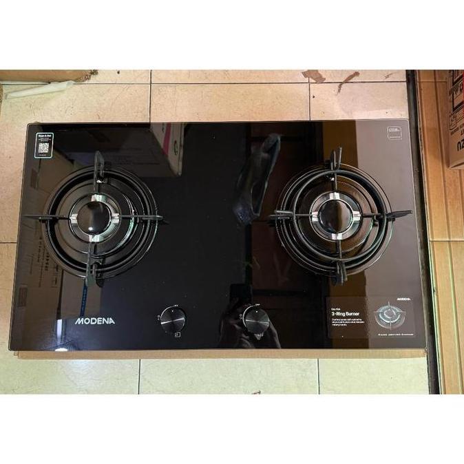 MODENA PAKET KOMPOR TANAM 2 TUNGKU BH 0725 + SLIM HOOD PX 6001