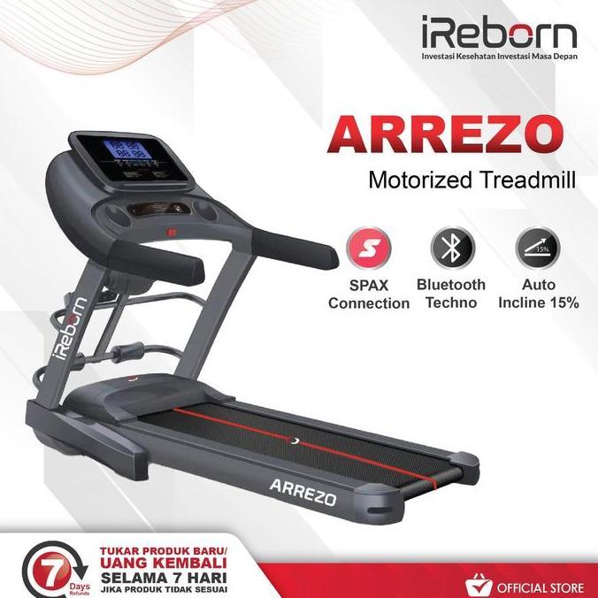 BEBAS ONGKIR - Alat Fitness Treadmill Elektrik iReborn Arrezo (Auto Incline)