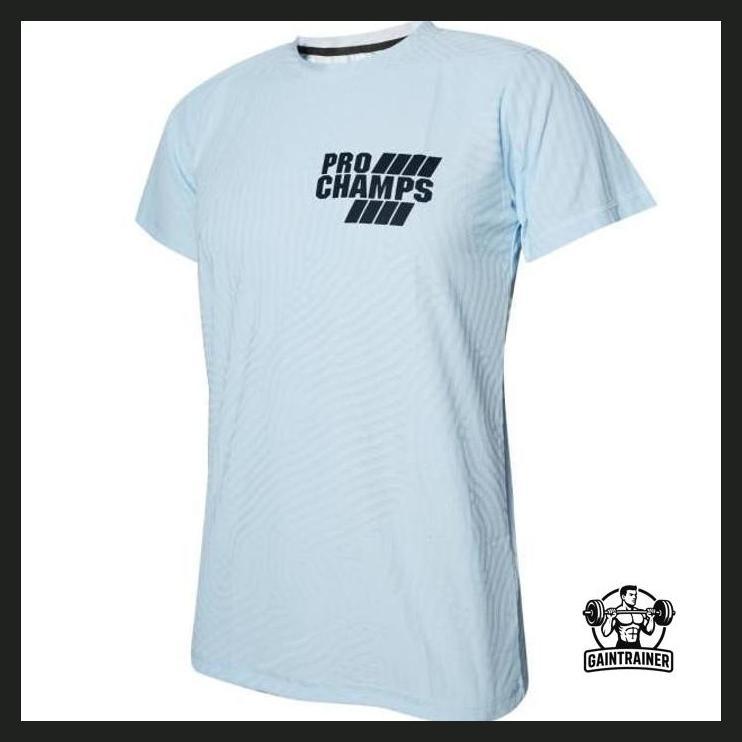 OLAHRAGA - KAOS JERSEY BADMINTON PROCHAMPS POLOS BIRU LANGIT 022 GOOD QUALITY