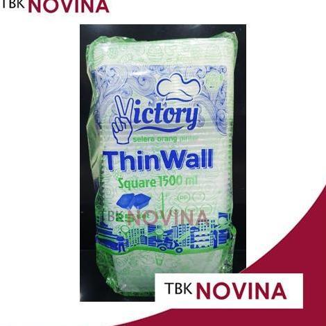 [25PCS]Thinwall 1500ml SQUARE food container box tempat makan plastik kotak nasi penyimpanan makanan