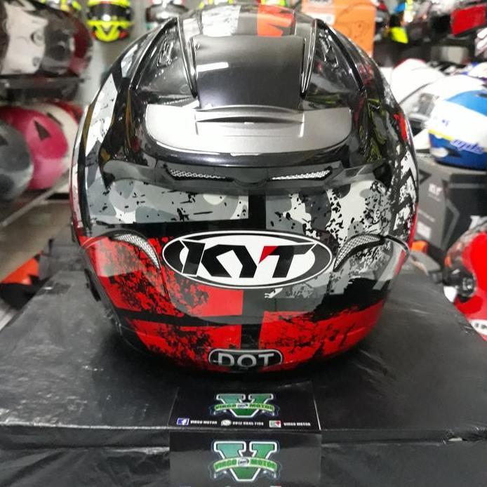 KYT HELM GALAXY SLIDE MOTIF 5 BLACK/RED FLUO HARGA TERMURAH