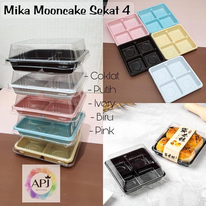 Mika Puding Sekat 4 ISI 25/ Mika SK 4 / Mika Mooncake sekat 4 / Mika Bolu sekat 4 / Mika Puding Mini