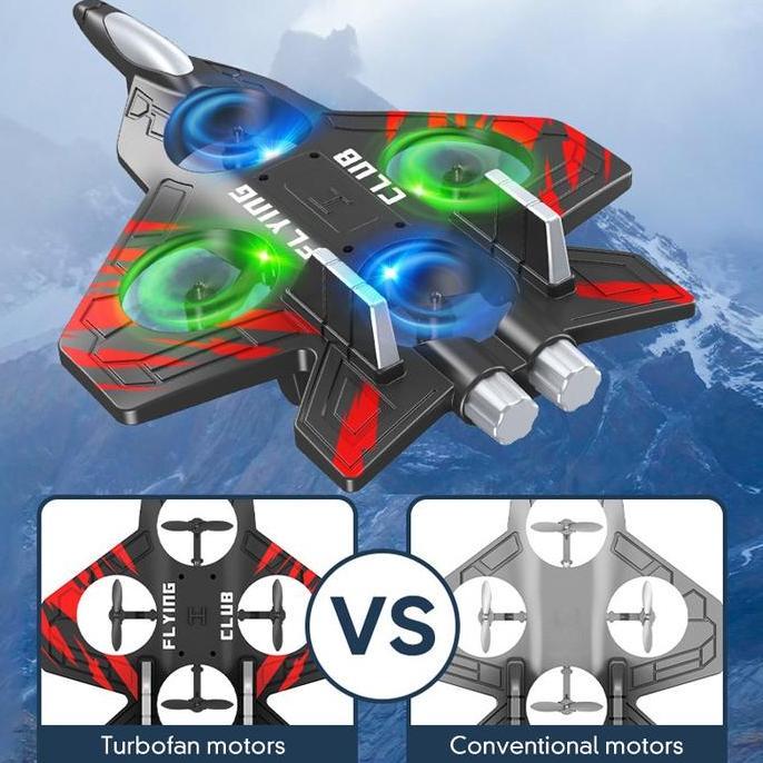 Mainan Pesawat Kontrol Jarak Jauh 2.4G EPP Stunt Remote Control Led Glider Airplane Foam Rc Pesawat 