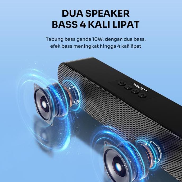 ROBOT Bluetooth Speaker RB290 Speaker Komputer RGB Dua Speaker 10W Bluetooth 5.3 SUPER BASS - Garans