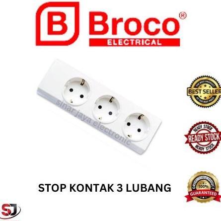 BROCO STOP KONTAK 3 LUBANG / TERMINAL BROCO 3 LUBANG / STOP