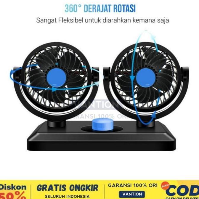 Kipas Angin Mobil 12V / 24V Kipas Mobil Truk Double Blower